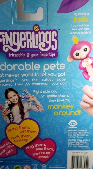 AUTHENTIC WowWee Fingerlings BELLA the Baby Monkey - Picture 2 of 2